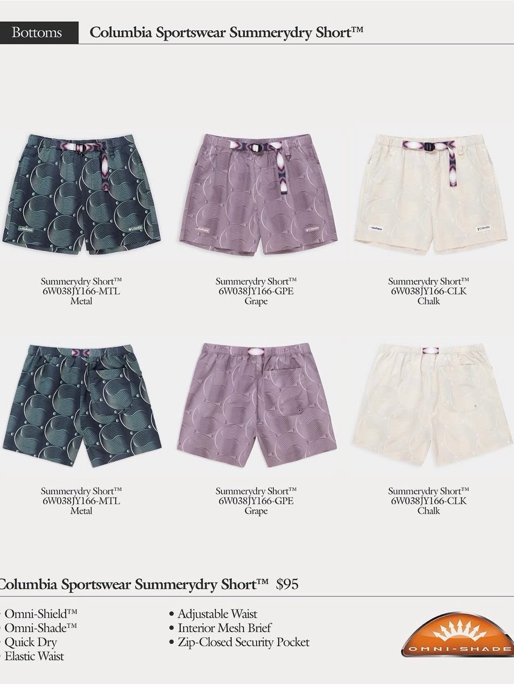 NWT Madhappy x Columbia Summerdry Shorts Chalk